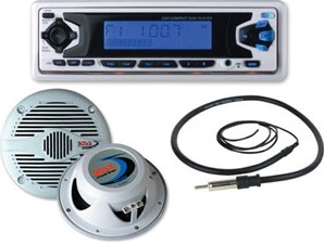 Combo Kit CD Player/Receiver Black/White, Antenna & Speakers